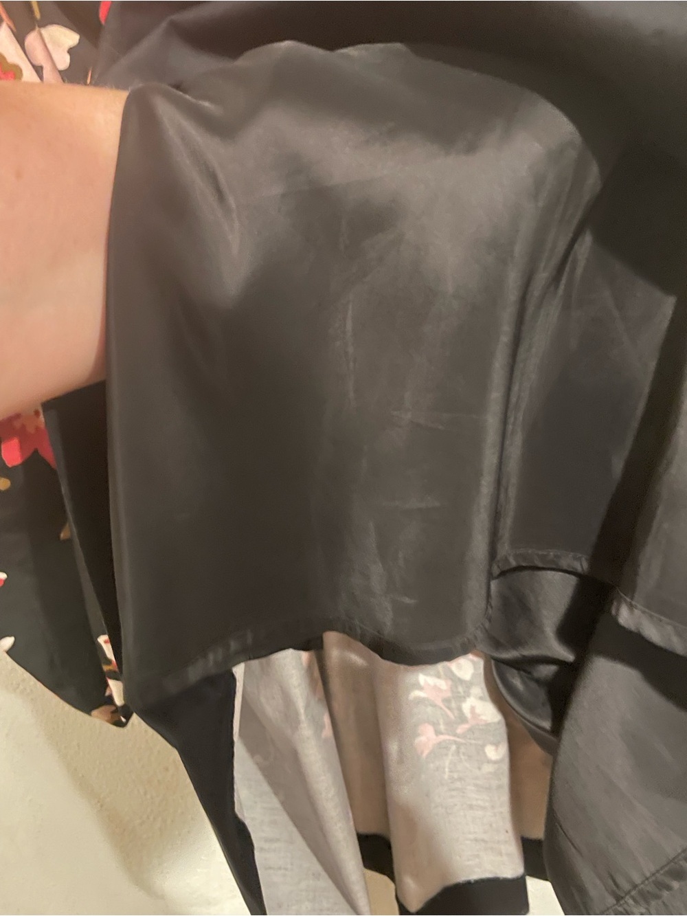 Talbots Black Dress with Pink and Cream Floral Accents - Picture 6 of 8